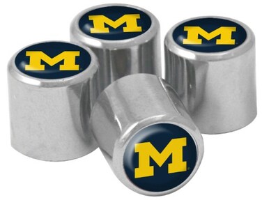 NCAA Michigan Wolverines Metal Tire Valve Stem Caps, 4-Pack