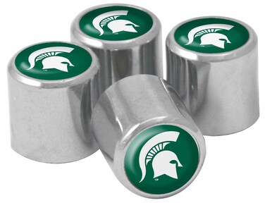 NCAA Michigan State Spartans Metal Tire Valve Stem Caps, 4-Pack