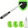 Windshield Cleaning Tool - Extendable Handle Car Window Cleaner with 3 Reusable Cloth Pads, Auto Glass Wiper Kit for Interior &amp; Exterior, Ideal for Dirty Car Windows