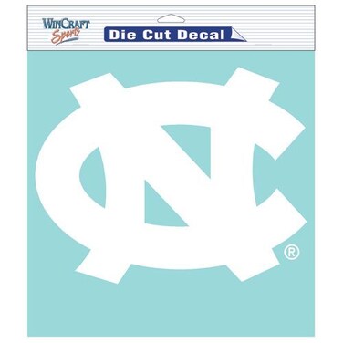 North Carolina Tarheels 8x8 White Die-Cut Auto Decal