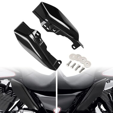 Mid Frame Air Deflectors Heat Shield Fit for 2009-2022 Harley Touring Street Road Glide Road King Electra Glide - Black