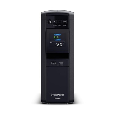 CyberPower CP1500PFCLCD PFC Sinewave UPS System, 1500VA/1000W, 12 Outlets, AVR, Mini Tower,Black