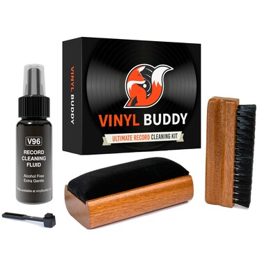 Vinyl Buddy Ultimate Vinyl Record Cleaning Kit   Includes: Record Cleaner, Velvet Brush, Microfiber Brush, Stylus Brush &amp; Storage Pouch - Restore &amp; Revive Your LPs