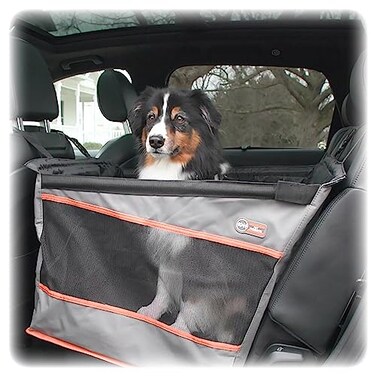 K&amp;H Pet Products Buckle N' Go Dog Car Seat for Large Dogs, Waterproof Fabric, Breathable Mesh Sides, Adjustable Seat Belt Leash, Carseat for Medium to Large Pets, Car Seat Cover - 21 X 19 X 19in
