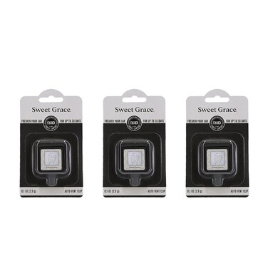 Bridgewater Candle Auto Vent Clip 3 Pack Long Lasting Car Air Freshener-Sweet Grace