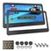 Aootf License Plate Frame Carbon Fiber- Black Aluminum Car Tag Holder Cover Printed Carbon Pattern with Screws Caps, Front &amp; Rear 2 Pack
