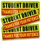 Student Driver Magnet for Car Safety Warning Please Be Patient New Driver Sticker Reusable Movable Reflective Magnetic Black &amp; Red for Car Bumper 3 Pcs