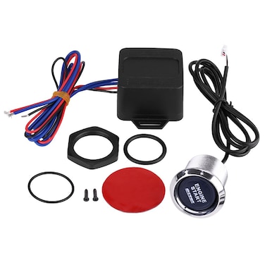 Qiilu Keyless Ignition Kit, Universal 12V Car Vehicle Engine Start Push Button Switch Ignition Starter Remote Start Passive keyless Entry Kits(Blue)