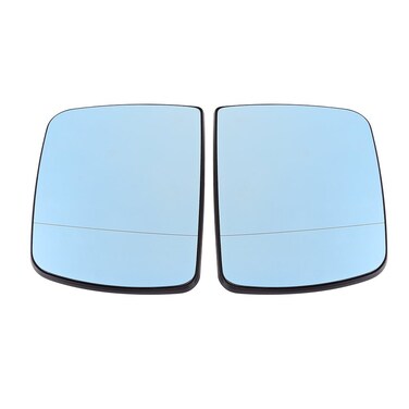 Qiilu 1 Pair Wing Mirror Glass, Car Anti Blind Left &amp; Right Door Rearview Mirror Glass with Heated Function for X5 E53 1998-2006