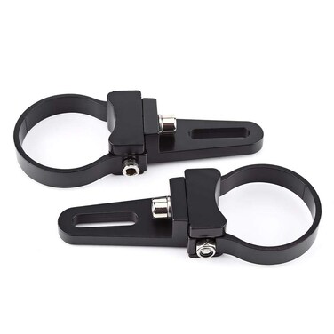 Qiilu Mounting Brackets for LED Light Bar, 2pcs Car Truck Off-Road ATV Light Bar Mounts Mounting Bracket Mini Bar Clamp Kits, LED Light Bar Tube Clamp Roof Roll Cage Holder 2inch