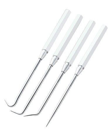 ROTATION 4-Piece Precision Hook and Pick Set for Automotive   Aluminum Handle