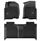 3W Floor Mats Fit for 2019-2024 2025 Chevy Silverado/GMC Sierra Denali 1500 &amp; 2020-2024 2025 GMC Sierra 2500/3500 HD Crew Cab TPE All Weather Floor Liner, Fit For 2nd Row with Factory Carpeted Storage