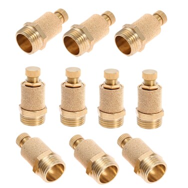 Mtsooning 10PCS 1/2Inch Pneumatic Muffler Filter, Brass Flow Control Silencer, Sintered Bronze Exhaust Silencer Fitting NPT BSL-03
