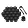 Mtsooning 21 Pcs Car Wheel Nut Caps, 21mm Universal Nut Lug Covers, Auto Hub Bolt Head Protector with Remover Clip, Black Universal Waterproof Dustproof Tire Screw Caps