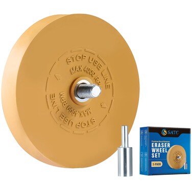 S SATC Decal Eraser Wheel Pin Stripe Removal Tool 1 Pack Adhesive Remover Wheel with Pad &amp; Adapter Graphics Removal Tool Eraser