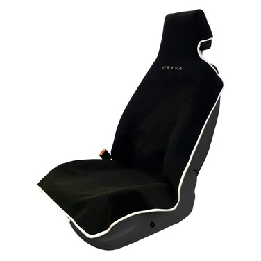 DryvaSeat - Premium Microfiber Towel Car Seat Cover - Waterproof &amp; Sweatproof - Universal Fit, Machine Washable, Non-Slip - Seat Protector for Car, Truck, SUV, Van (Black, 1 Pack)