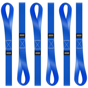 Soft Loop Tie Down Straps - 1,500 Load Capacity &amp; 4,500 Lbs Breaking Strength - 6 Pack - Loops for Securing ATV, UTV, Motorcycles, Scooters, Dirt Bikes, Lawn &amp; Garden Equipment - by AUGO