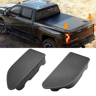 TTCR-II for GMC Sierra and Chevy Silverado Bed Rail Stake Hole Covers 2019-2024 2025, Truck Bonneau Covers Stake Pocket Plugs for Sierra Denali/SLE/SLT/AT4 and Silverado High Country/LT/LTZ (2 Packs)