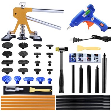 Gliston Auto Dent Puller Kit - Adjustable Golden Dent Remover Tools Paintless Dent Repair Kit Dent Lifter Puller for Car Large &amp; Small Ding Hail Dent Removal