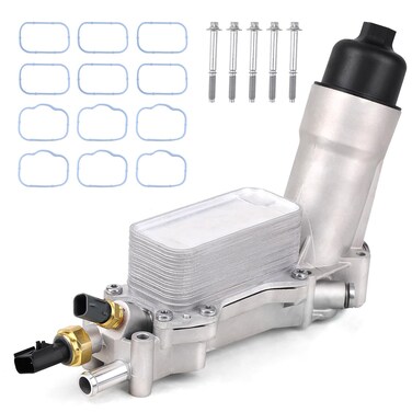 926-959 Upgraded Aluminum Engine Oil Filter Housing Oil Cooler Kit Fit for 3.6L 2011-2023 Dodge Charger Challenger Journey, Jeep Grand Cherokee Wrangler, Ram ProMaster Chrysler 200 300 Replace 926-876