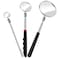 3 Pieces Telescoping Inspection Mirror Round Mirror Inspection Tool for Check The Condition of The Vehicle, Observe The Eyelashes, Mouth and Other Small Parts