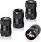 TACOMA Tire Valve Stem Cap Cover for Toyota TRD Sequoia Tundra 4Runner Trucks Belt O-Ring Seal Corrosion Resistant Tire Valve Stem Air Cap 4 Pack Black