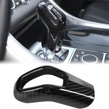 Qiilu Shift Gear Cover, Carbon Fiber Car Gear Shift Knob Trim Sticker Protector for Range Sport 2014-2017