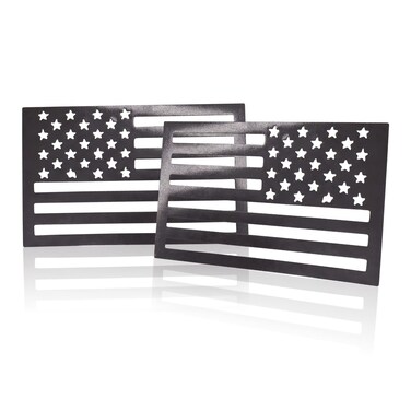 American Flag Magnet Decal, 2 Pack 6.1 x 3.7 Inch USA Flag Stickers with Patriotic Stars Reflective Stripes for Cars &amp; Trucks - Support US Military, Suitable for Many Festivals (Black)