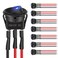Nilight 8PCS 12V 20A Round Blue Toggle LED Rocker Switch On-Off Control SPST 3Pins for 12V Car Truck Boat Marine Off-Road Vehicle with 24PCS Wires