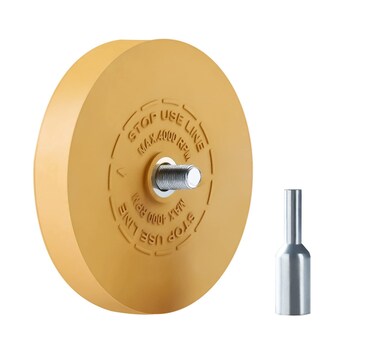 MIDO Professional Abrasive Eraser Wheel Decal Remover Tool Adhesive Remover for Cars with Pad &amp; Adapter Graphics Removal Wheel - 1 Pack