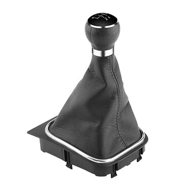 Qiilu 5 Speed Car Gear Shift Knob Boot Gearstick Gaiter Kit Manual/Auto Gear Shifter Boot Cover Replacement for 6 MK5 MK6 2005-2014