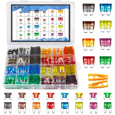 282 Pieces Car Fuses Assortment Kit - Blade Fuses Automotive - Standard &amp; Mini &amp; Low Profile Mini Size (2A/5A/7.5A/10A/15A/ 20A/30A/40AMP/ATC/ATO) Replacement Fuses for Marine, Auto, RV, Boat, Truck