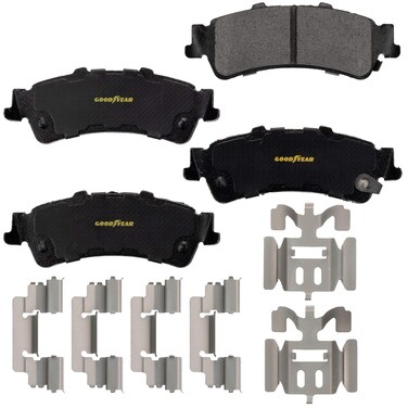 Goodyear Brakes GYD792 Truck &amp; SUV Carbon Ceramic Rear Disc Brake Pads Set Vehicle Replacement Part for Cadillac 60 Special, DeVille, DTS, and More