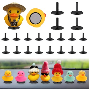 YIBEICO 20pcs Duck Plug, Rubber Duck Mount, Flock Locker Rubber Duck Holder Dashboard for Jeep Dash &amp; Fixed Display, Gift for Jeep Lover, (Rubber Duck Excluded) Double-Sided Stickers Included (20pcs)