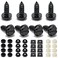 Hoewina License Plate Screw Kit, 8 Sets Stainless Anti Theft License Plate Screws, Anti-Rattle &amp; Rust-Proof Bolts for Securing License Plates Frames or Covers on Cars, Trucks, SUVs (Black)