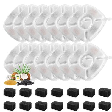 28 Pcs Cat Water Fountain Replacement Filters-14 Pack Water Fountain Filters 14 Pack Pre-Filter Sponges, Pet fountain replacement filters Fit for 95oz/2.8L Cat Pet Fountain