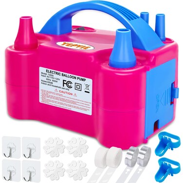 YEPVIE Electric Balloon Pump, Portable 2 Modes Balloon Blower Machine with 14 Balloon Arch Kits, Air Pump for Balloon, Balloon Inflator for Party Decoration