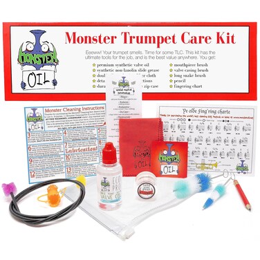 Monster Trumpet Cleaning Kit   USA-Based and Veteran-Owned!   Valve Oil, Slide Grease, and More to Take Care of and Clean Your Trumpet and Cornet!