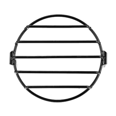 Qiilu Motorcycle Headlight Grill, 7.09inch Iron Retro Motorcycle Headlight Grill Round Cover Mask (Black)