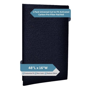 Cut to Fit Carbon Pad Pre Filter Roll, Universal for Air Purifiers, Furnace, Air Conditioner Filters, Range Hood, 3D Printers, and More