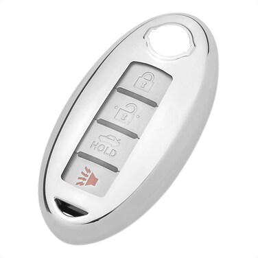 TANGSEN Key Fob Case Silver TPU Cover Compatible with Infiniti EX FX G JX M Q QX for Nissan 370Z Altima Armada Cube GT-R Juke Leaf Maxima Murano Quest Rogue SENTRA Titan XD Versa Keyless Entry Remote