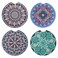 Vaincre 4 Pack 2.56" Car Coasters for Drinks Absorbent, Mandala Ceramic Cup Holder Coaster for Your Car with Fingertip Grip, Removable Cute Auto Accessories, Keep Vehicle Clean for Women &amp; Girls