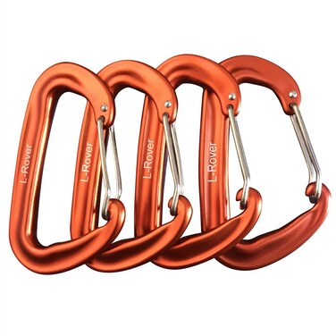 L-Rover Carabiner,12KN Lightweight Heavy Duty Carabiner Clips,Aluminium Wiregate Caribeaners for Hammocks,Camping, Key Chains, Outdoor and Gym etc,Hiking &amp; Utility