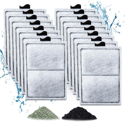 Zuqqony 15 Pack PF-L Filter Cartridges for Top Fin Silenstream PF20, PF30, PF40 and PF75 Power Filters, Remplacement Aquarium Carbon Cartridge with Zeolite