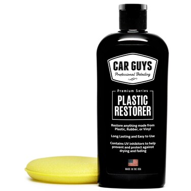 CAR GUYS Plastic Restorer   Bring Plastic, Rubber, and Vinyl Back to Life!   User Friendly Trim Restorer   Safe Auto Detailing Supplies   8 Oz Kit with Foam Applicator