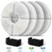 Filters Replacements for Flower Automatic Pet Fountains, Cat Water Fountain Replacement Parts and Dog Water Dispensers Filters for 81oz/2.4L Round Cat Water Fountains (4 Filters+2 Sponges)