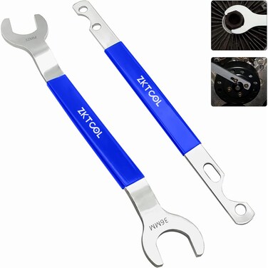 ZKTOOL Fan Clutch Wrench Set,32mm &amp; 36mm Clutch Fan Tool Wrench,Water Pump Pulley Holder Removal Tool For BMW, Ford, GM, dodge,Chevrolet,jeep Fan Clutch Removal Kit,Water Pump Holder.