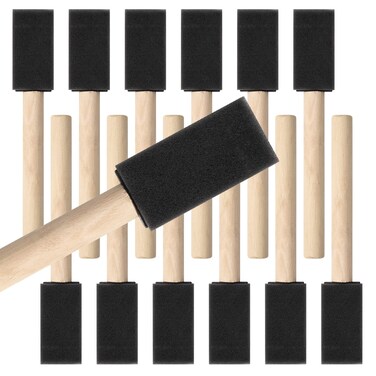 Mister Rui Poly Foam Paint Brushes, 12 Pack, 1 Inch Sponge Brushes for Painting, Paint Sponges Set, Light and Durable, Ideal for Painting and Cleaning