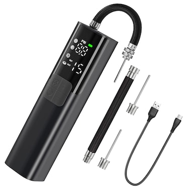 Pumteck MY01 Electric Ball Pump with Inflation &amp; Deflation, Accurate Pressure Gauge and 4 Preset Modes, Automatic Ball Pump for Basketball, Soccer, Football and Volleyball (Max 15 PSI)