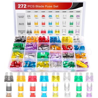 Nilight - 50019R 272pcs Standard &amp; Mini &amp; Low Profile Mini Blade Fuse Assortment, 2A 5A 10A 15A 20A 25A 30A 35A Replacement Fuses for Car Boat Truck SUV Automotive